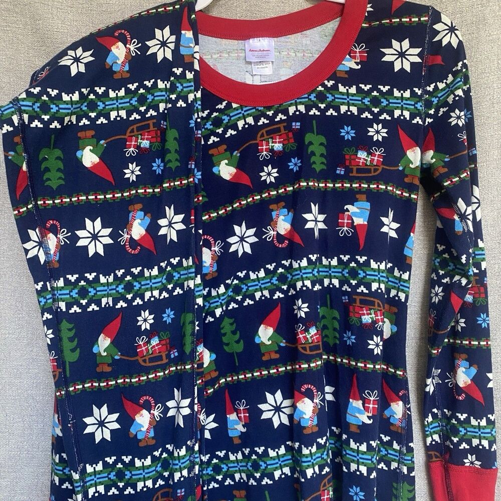 Hanna Anderson Christmas Pajama Set Womens S Organic Cotton Fair Isle Holiday